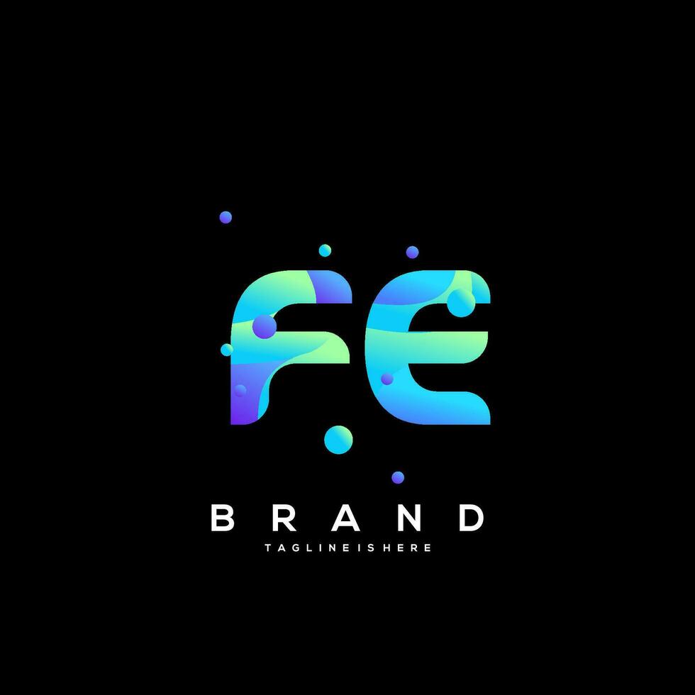 FE initial logo With Colorful template vector. vector