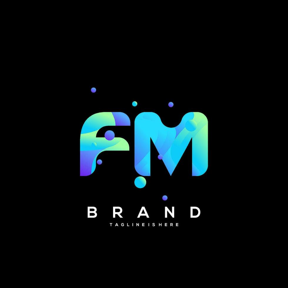 FM initial logo With Colorful template vector. vector