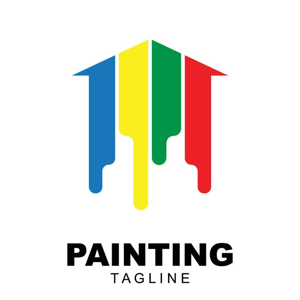 ciudad pintar logo, casa pintar, pintura servicios, pintura logo vector
