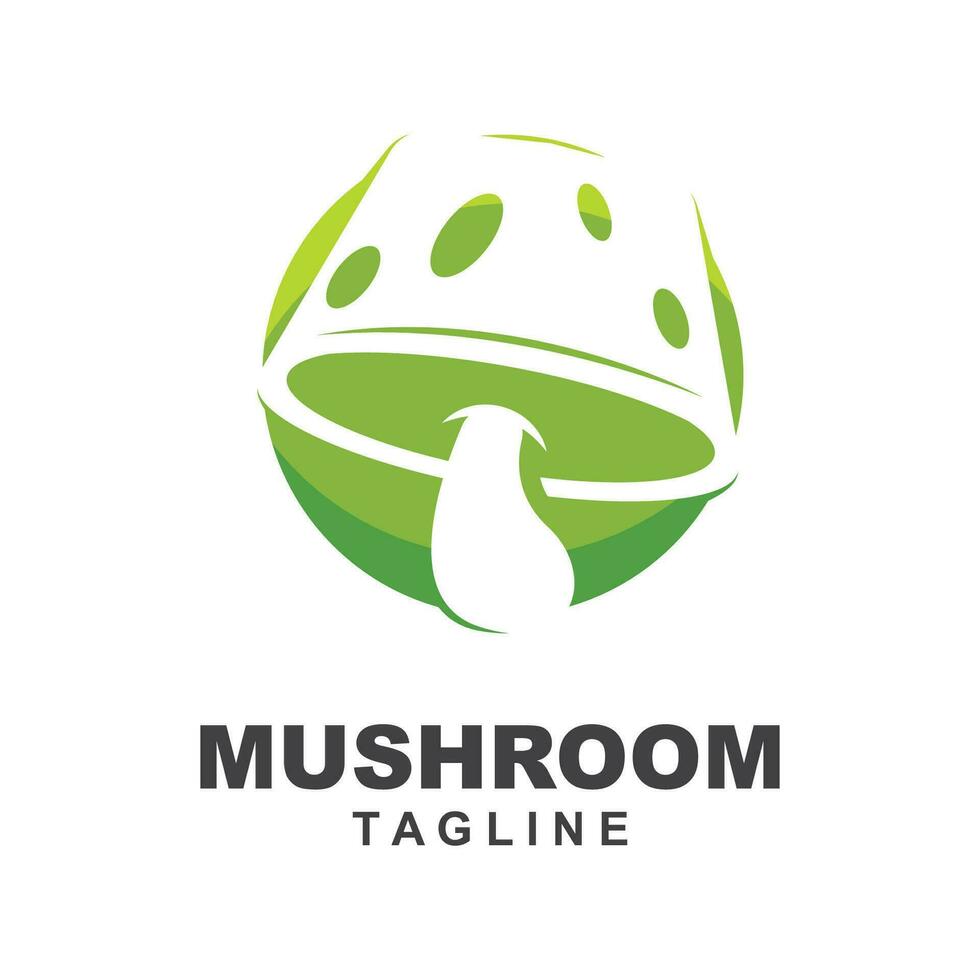 Mushroom Logo, Retro Minimalist Design, Food Vector, Mushroom Plant, Icon Illustration Symbol vector