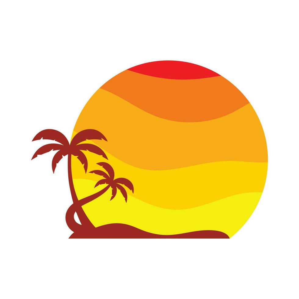 summer beach logo vector illustration