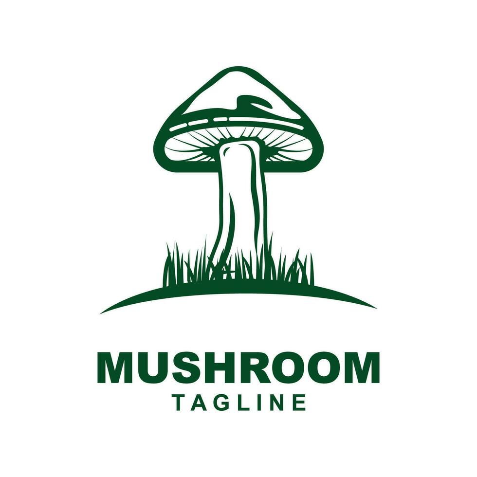 Mushroom Logo, Retro Minimalist Design, Food Vector, Mushroom Plant, Icon Illustration Symbol vector