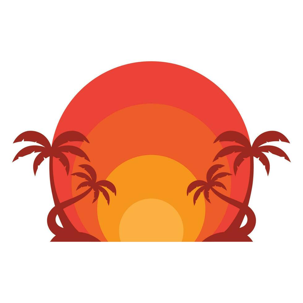 summer beach logo vector illustration