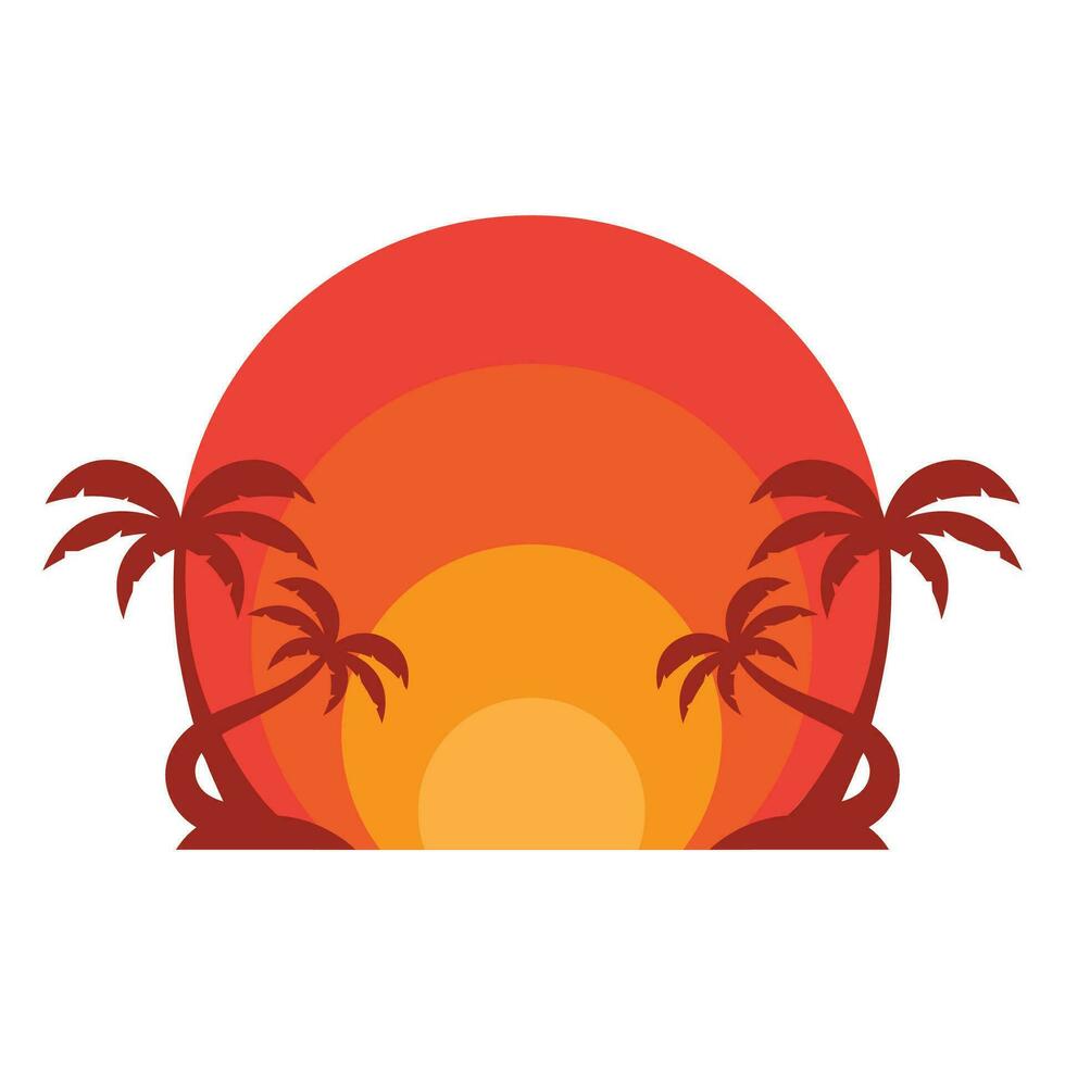 summer beach logo vector illustration