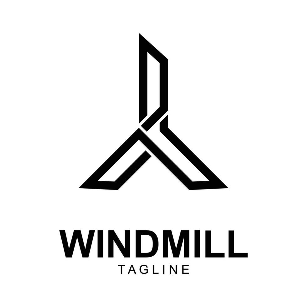 Old Windmill Logo Design Vector, Windmill Retro Vintage Logo Template vector