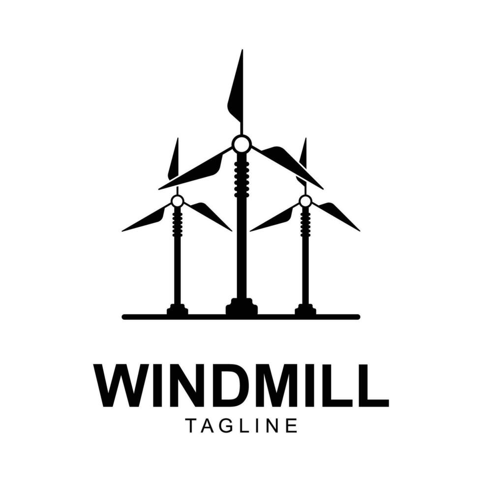 Old Windmill Logo Design Vector, Windmill Retro Vintage Logo Template vector