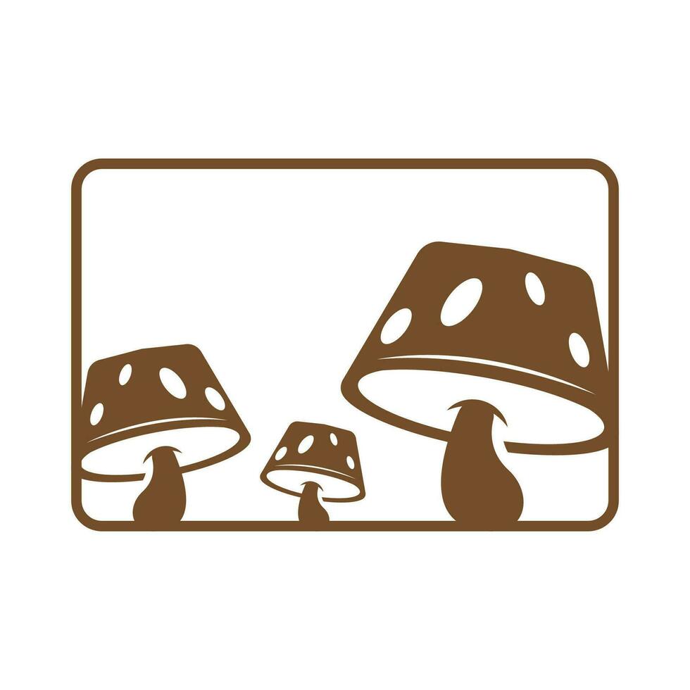 Mushroom Logo, Retro Minimalist Design, Food Vector, Mushroom Plant, Icon Illustration Symbol vector