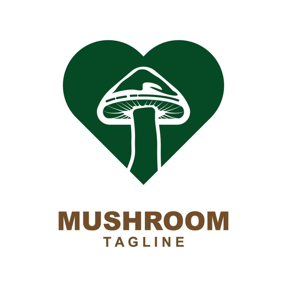Mushroom Logo, Retro Minimalist Design, Food Vector, Mushroom Plant, Icon Illustration Symbol vector