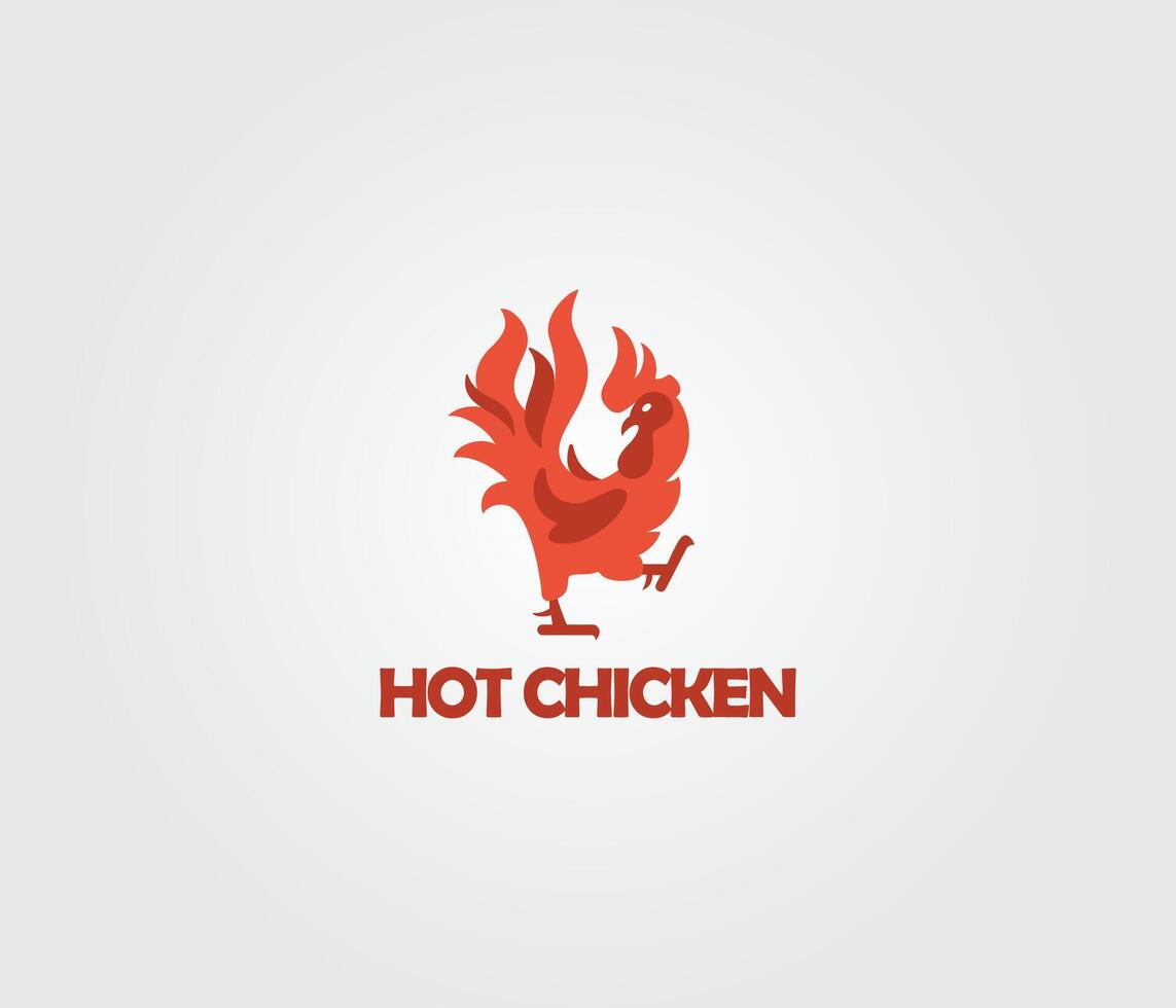 pollo, caliente, tostador, parrilla, restaurante, barbacoa, icono, rojo, fuego, comida logo, vectores