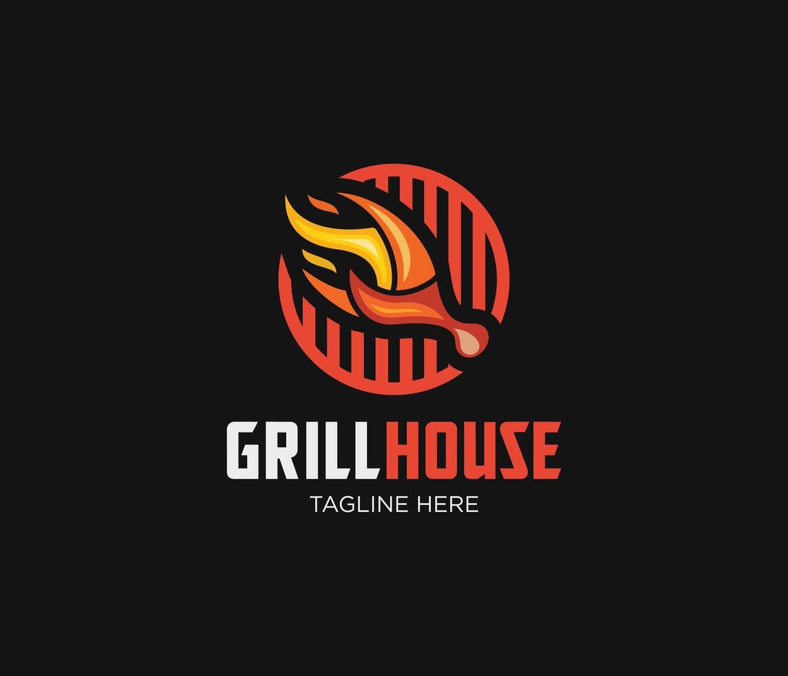 fire, roast, house, spoon, fork, flame, barbecue, bbq, grill logo vectors, simple, minimal logo vector