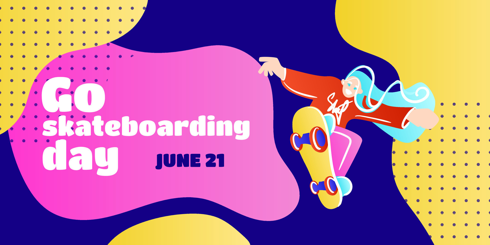 Go skateboarding day. Poster design illustration. Vector illustration