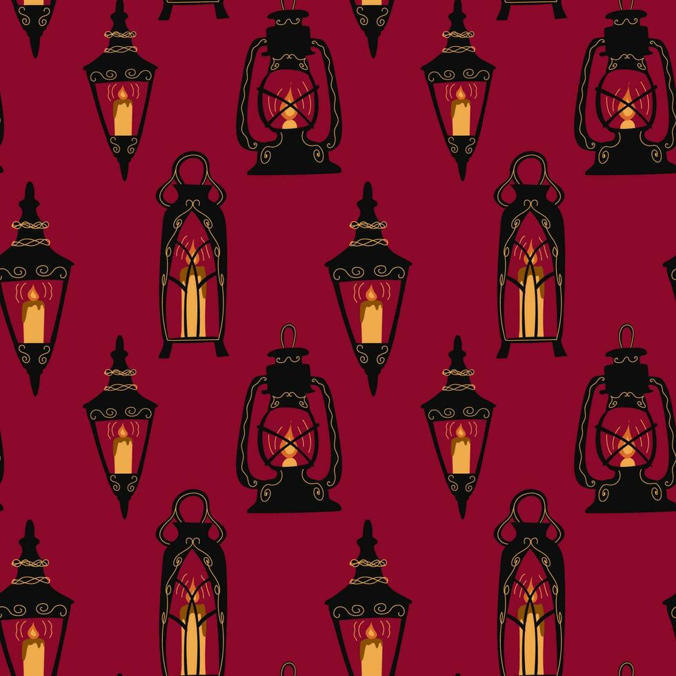 Halloween vector cartoon seamless pattern. Background for wallpaper, wrapping, packing, and backdrop.