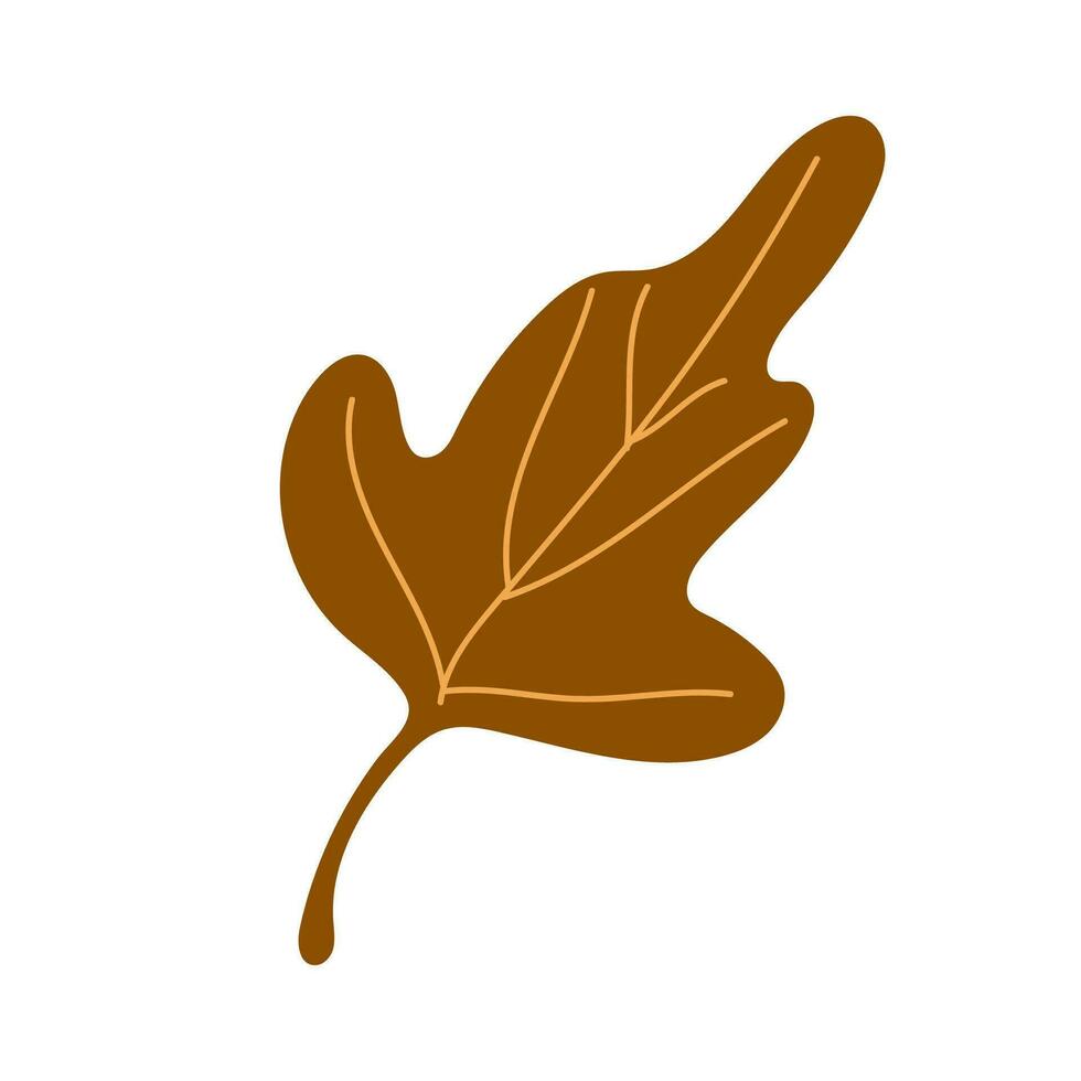 Autumn leaf. Autumn leaf isolated on a white background. Vector illustration. Flat style.