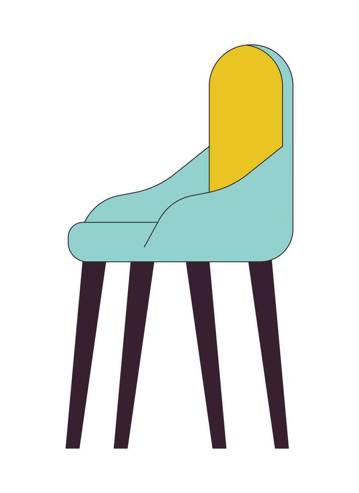 Office chair flat line color isolated vector object. Modern furniture. Comfortable lounge chair. Editable clip art image on white background. Simple outline cartoon spot illustration for web design