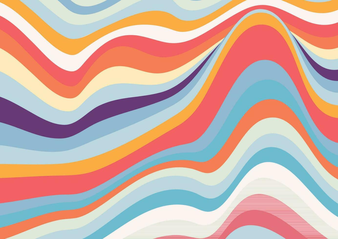 abstract retro background with flowing stripes design vector