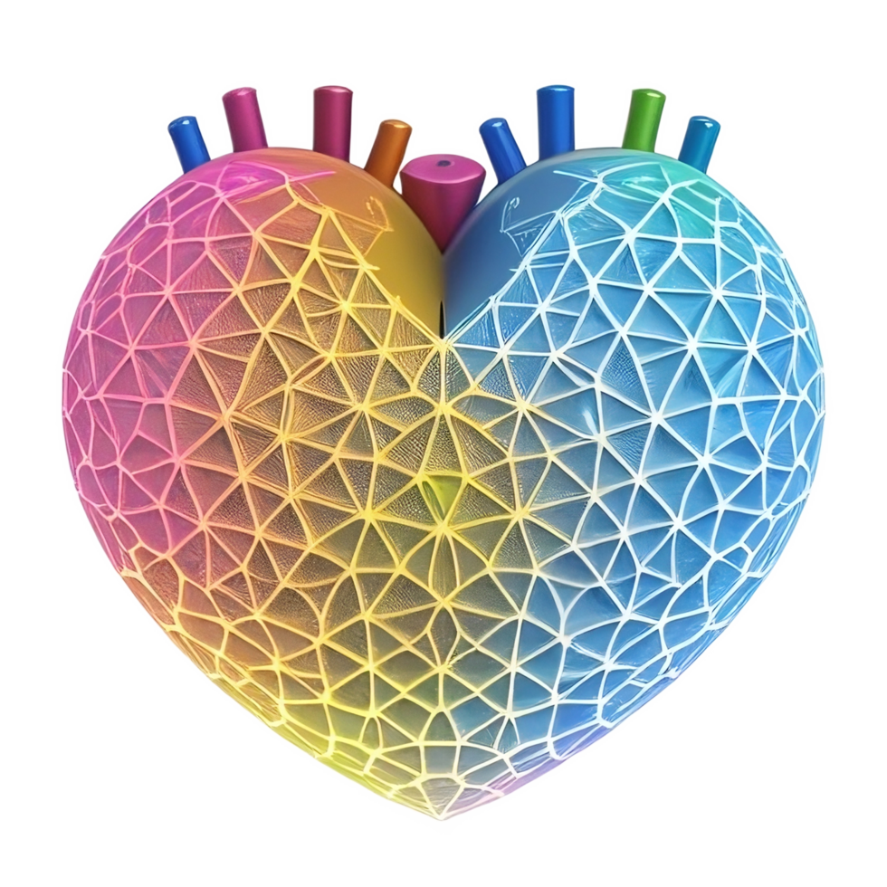 The latest cool heart illustration, generative Ai png