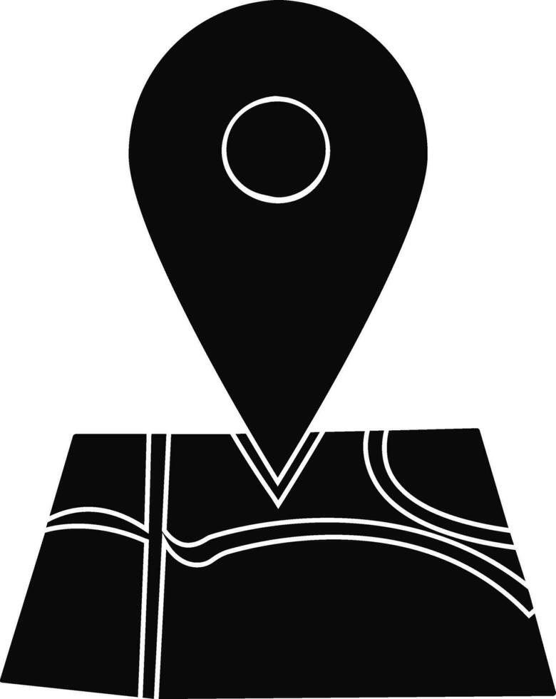 Map pointer in black and white color. vector