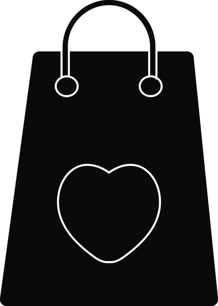 Heart on shopping bag vector