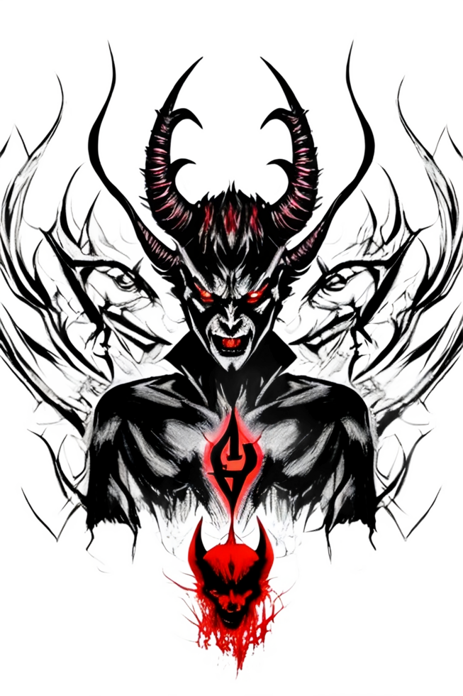 demon devil illustration, png