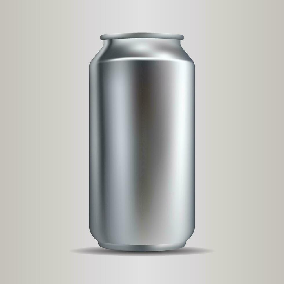 Realistic Metallic Can Isolated Branding Mockup Vector Illustration