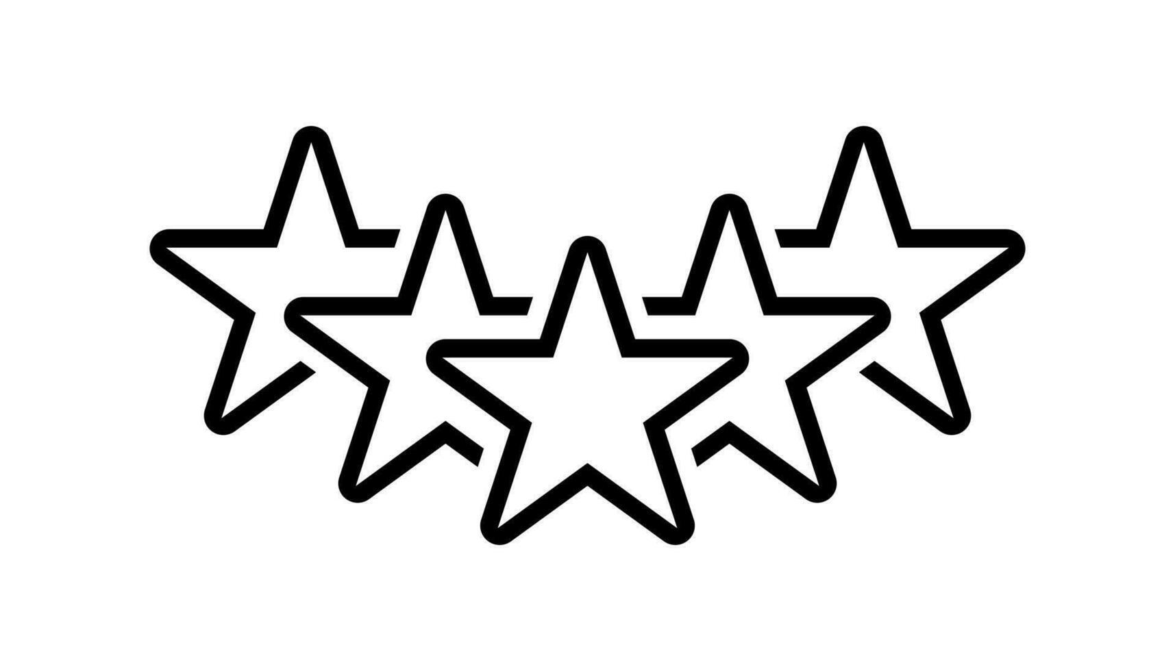 Stars Rating Outline Style Isolated Vector Illustration