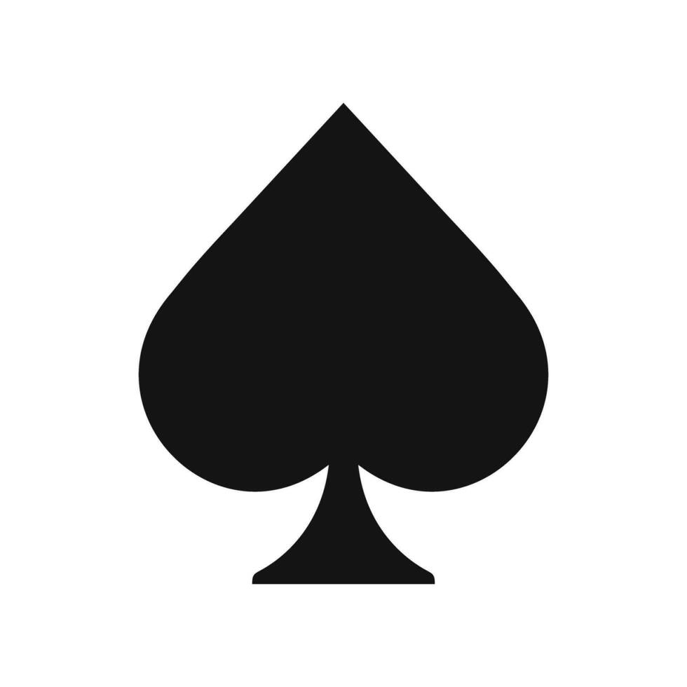 Black Spades Playing Cards Symbol Isolated Vector Illustration