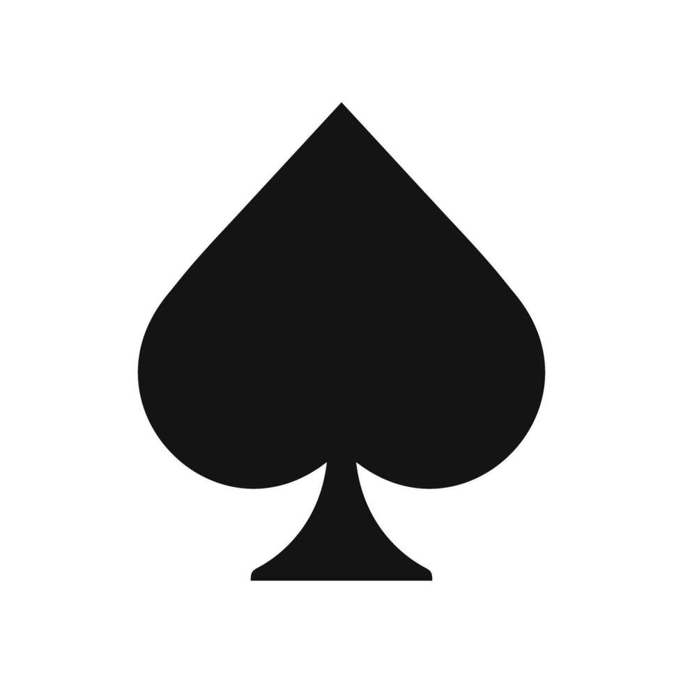 Black Spades Playing Cards Symbol Isolated Vector Illustration