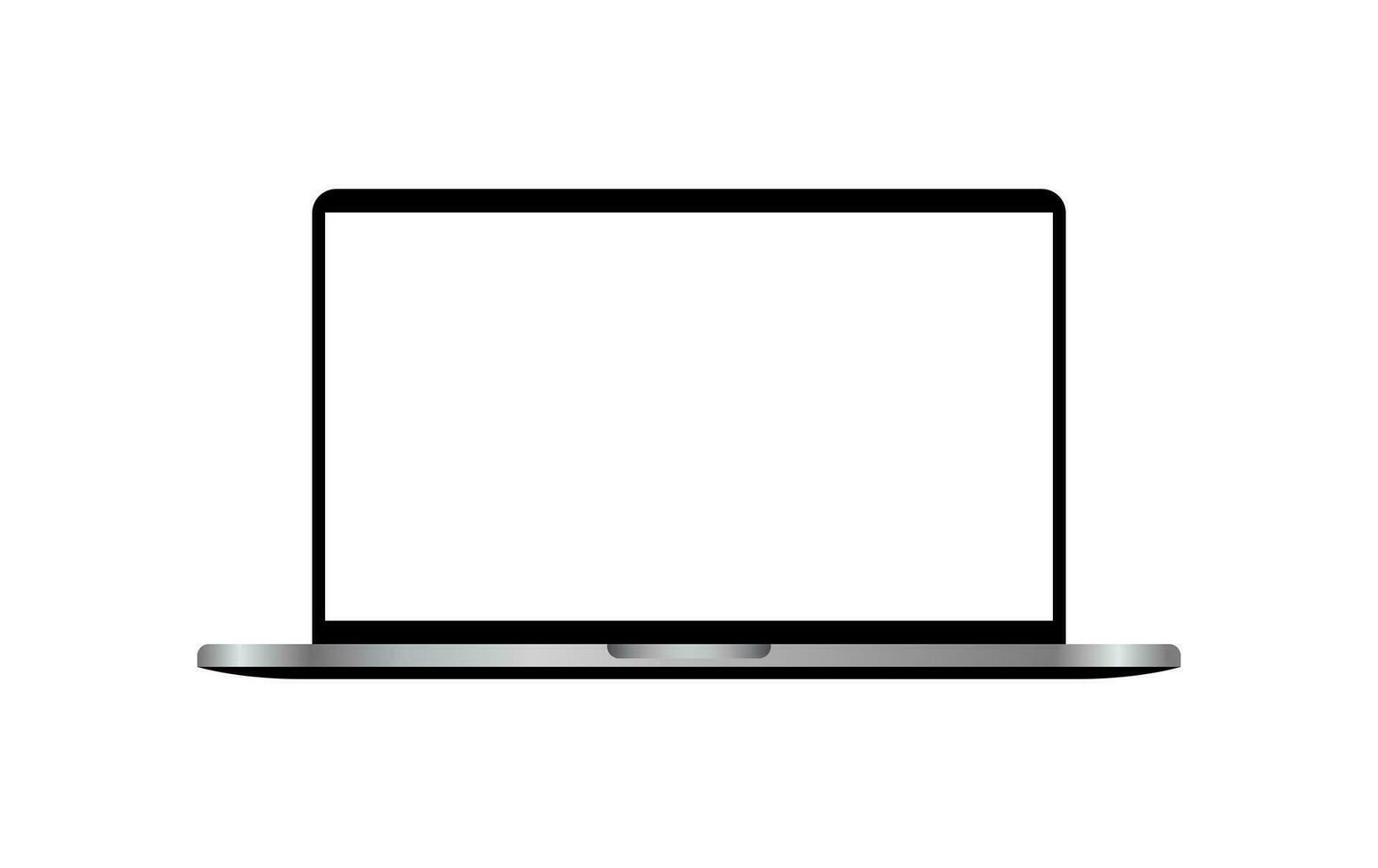 Black Laptop Device White Display Isolated Vector Illustration