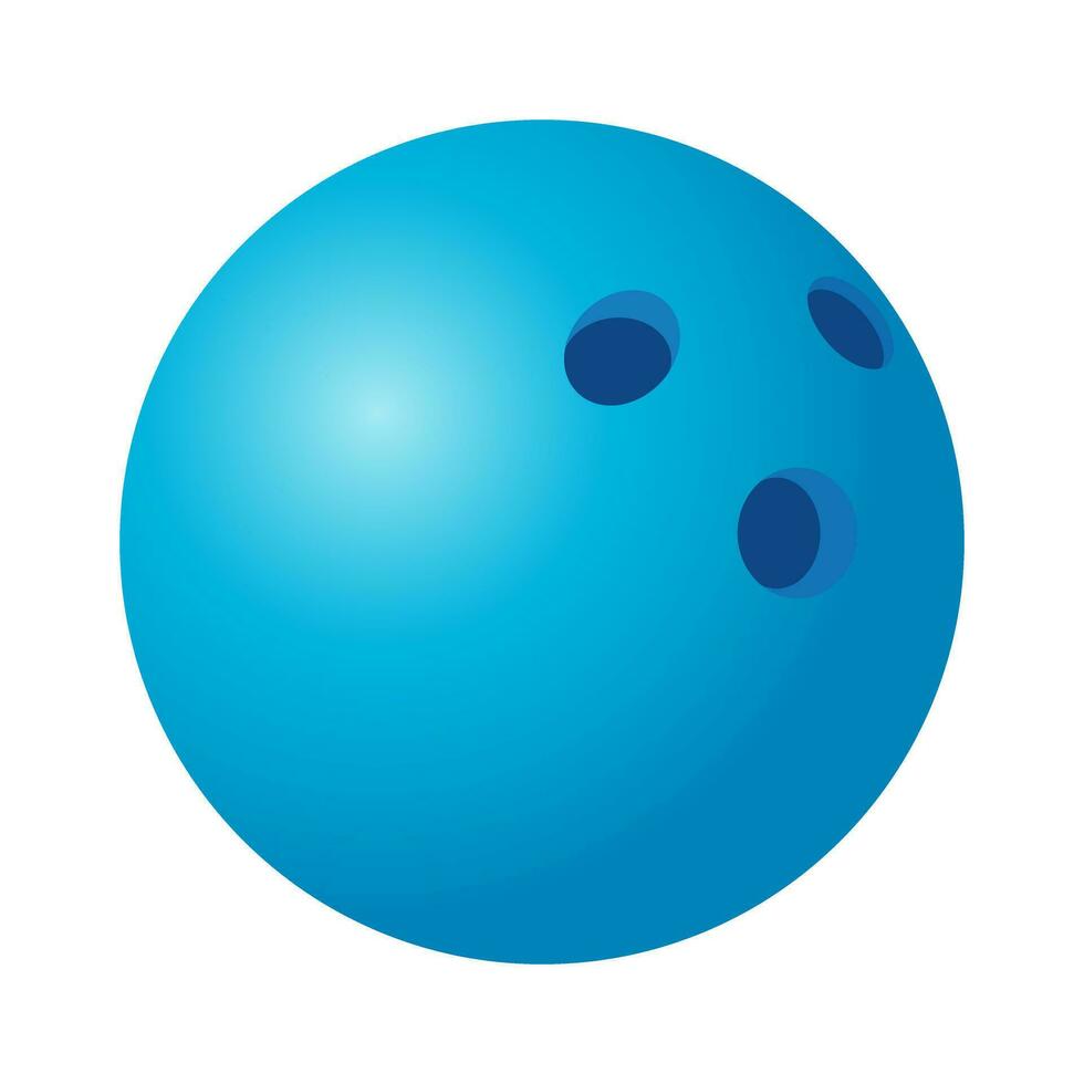 Bowling Ball Shiny Blue Isolated Vector Illustration