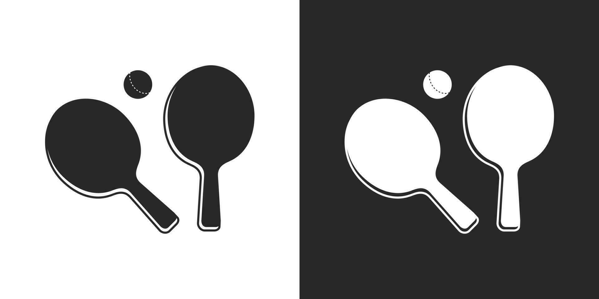 Black And white Table Tennis Game Equipment Vector Illustration