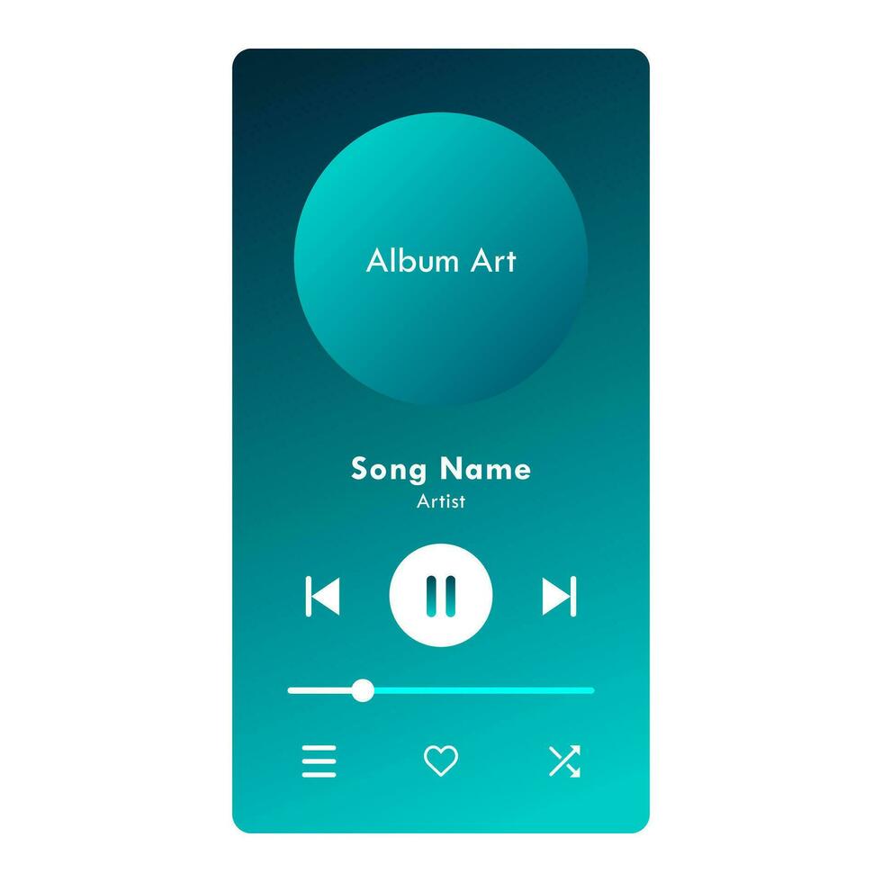 Music Player App User Interface Icons Vector Illustration