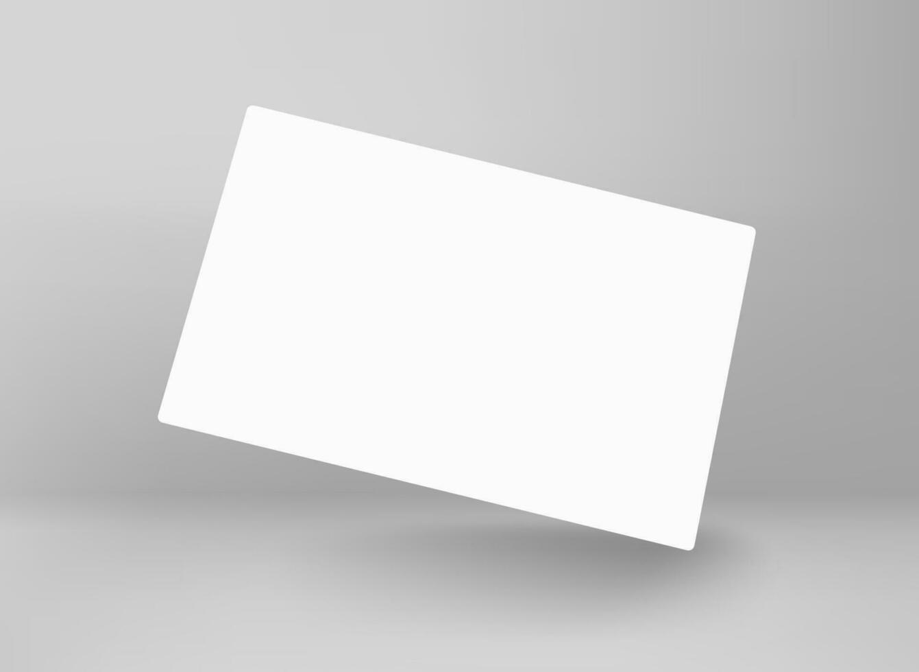 Single blank white business cards. 3d vector mockup for branding