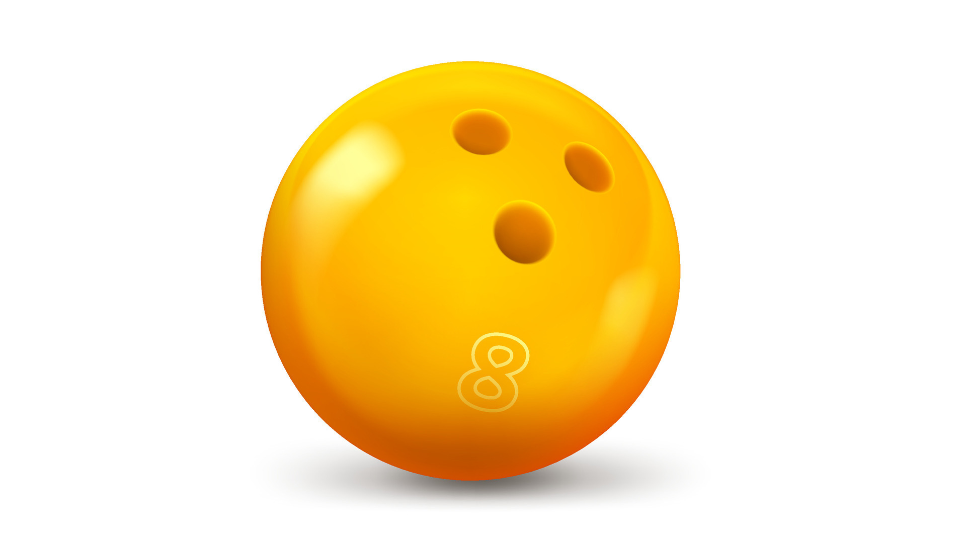 Yellow bowling ball isolated on white background. 3d vector