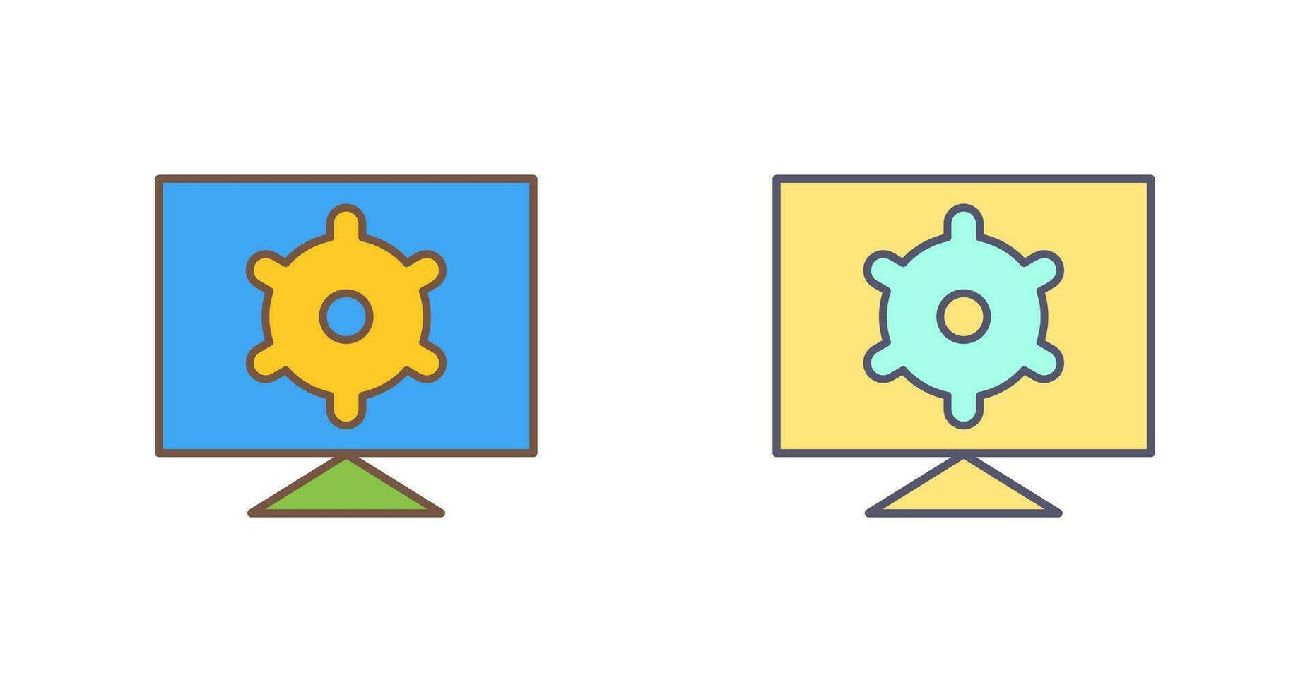 icono de vector de configuración de computadora