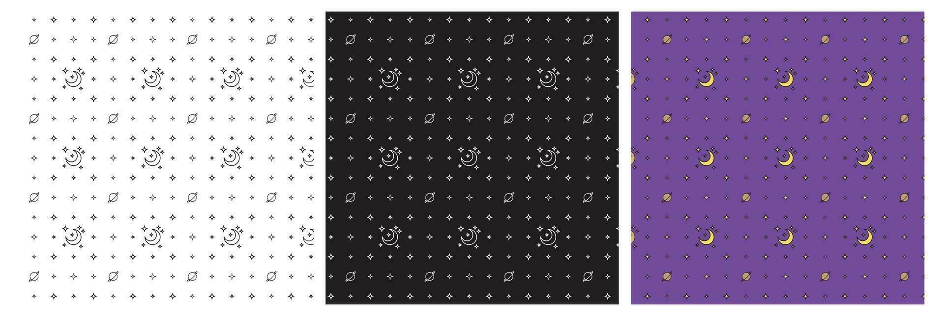 Moon Star night Pattern Design vector