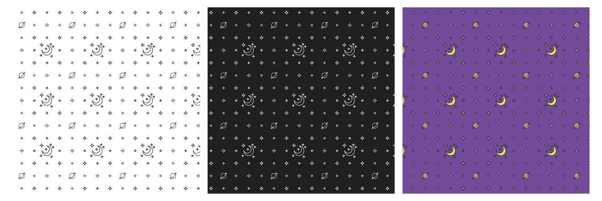 Moon Star night Pattern Design vector