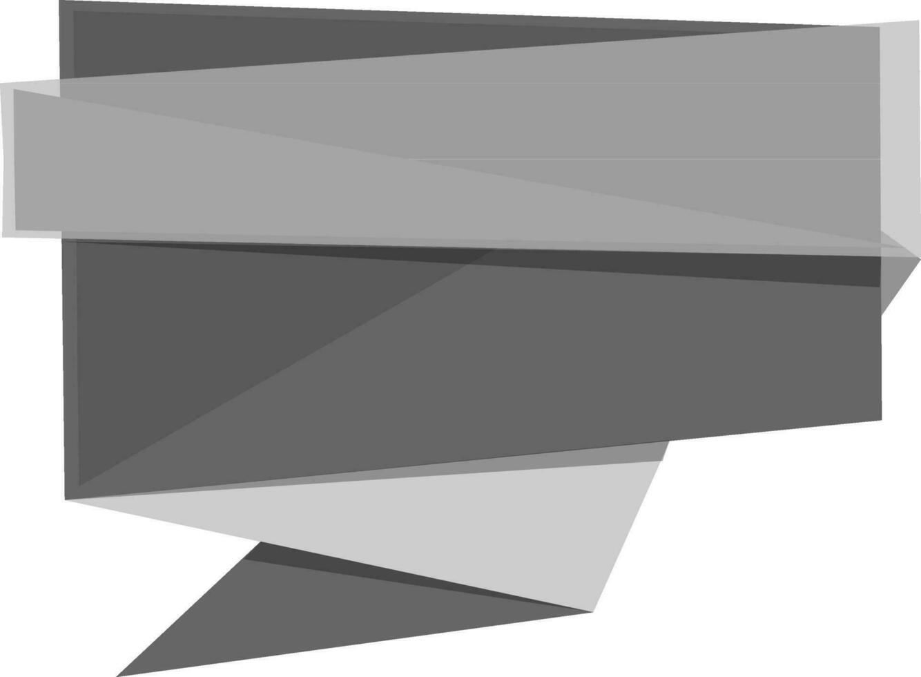 Illustration of a gray and black blank tag or ribbon. vector