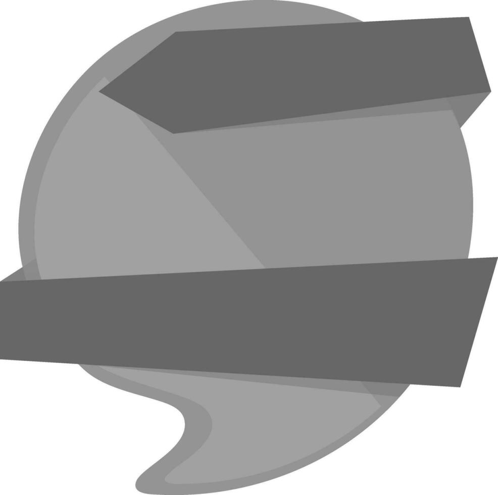 Gray and black ribbon with speech bubble. vector