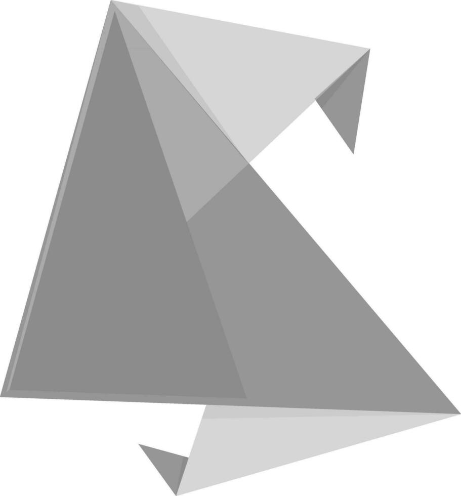 Gray triangle with black. vector