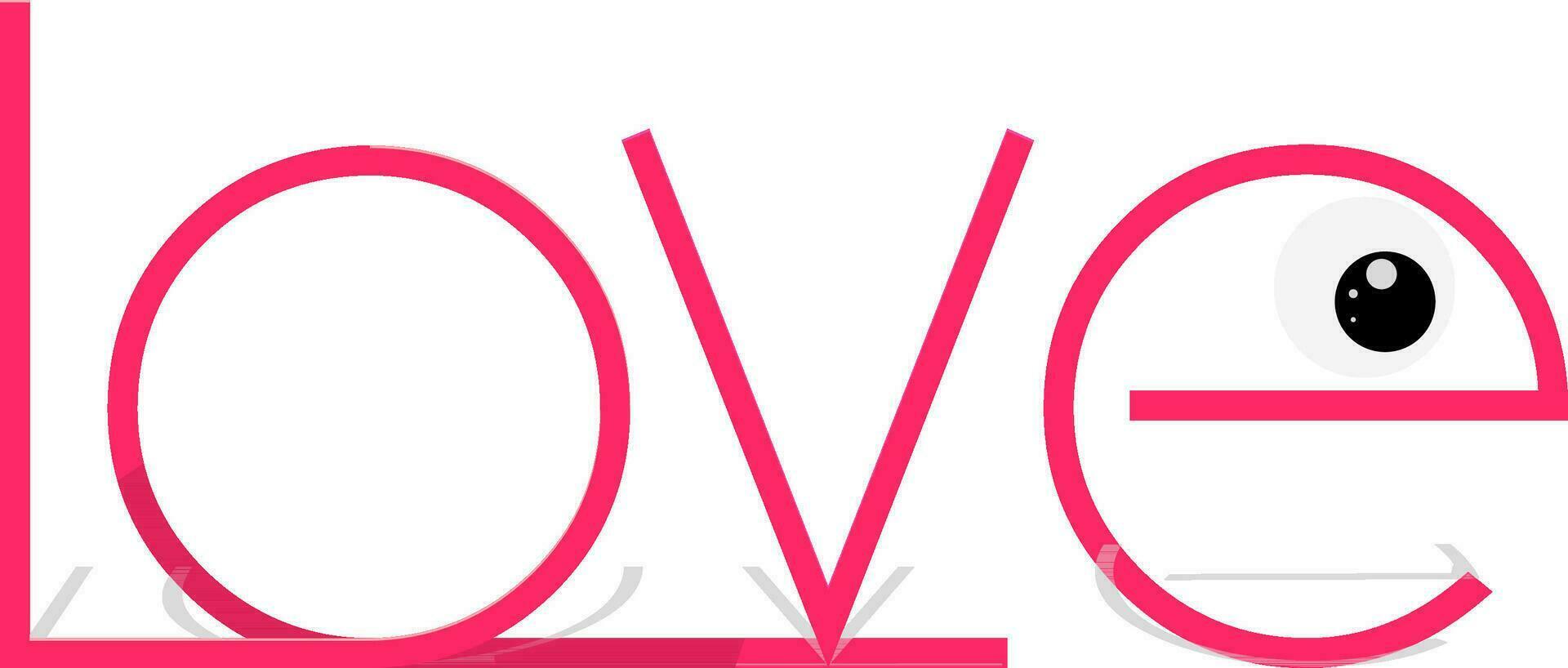 Creative Pink Text Love. vector