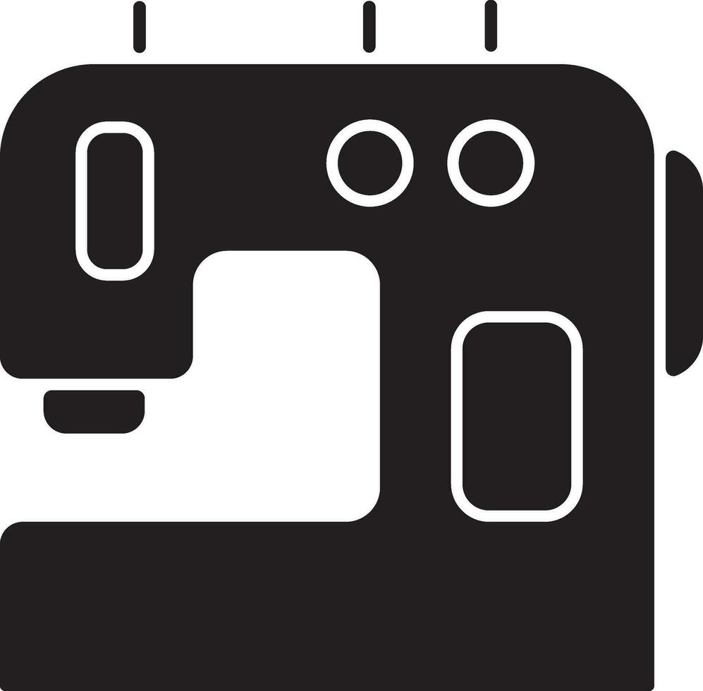 Illustration of modern sewing machine icon. vector