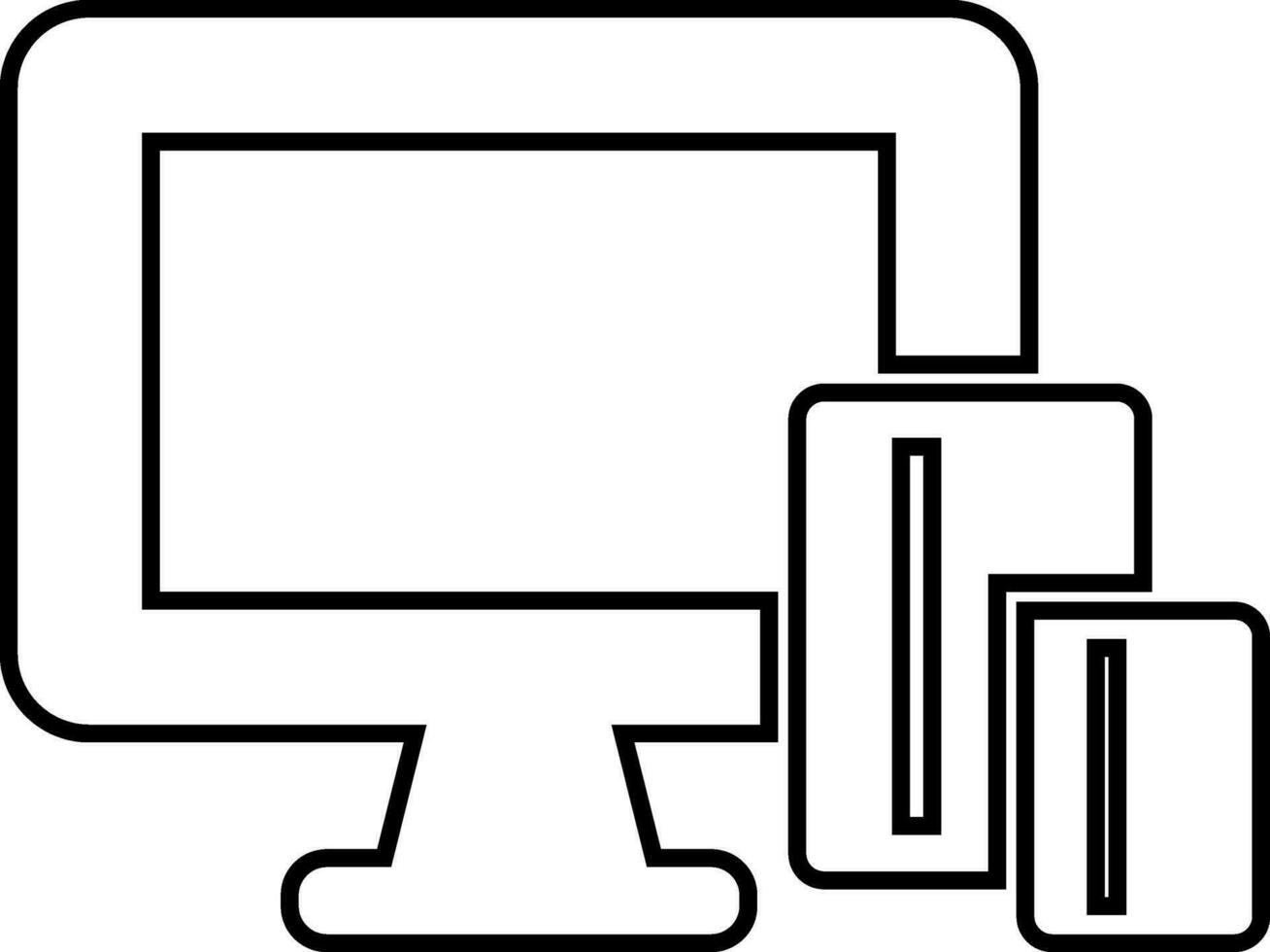 Icon of desktop online payment with cards. vector