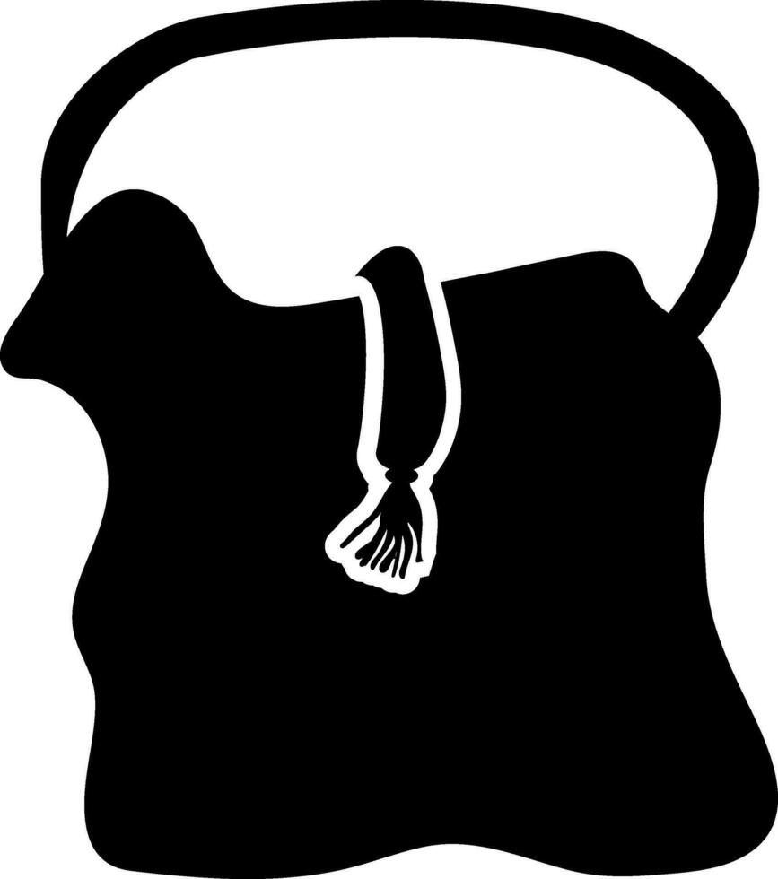 Black handbag on white background. vector