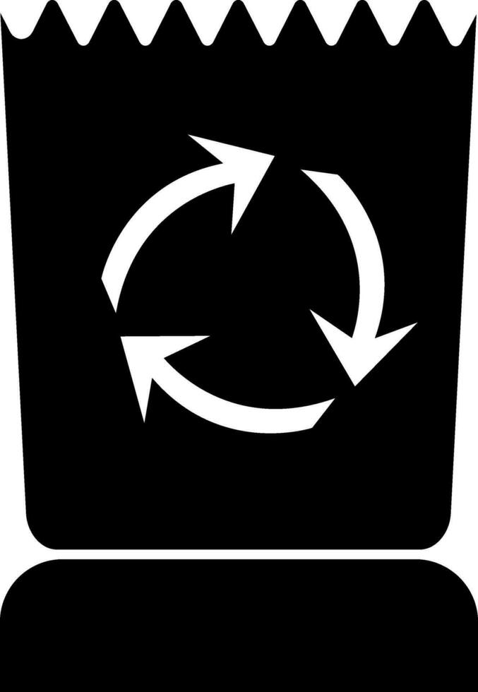 Flat style recycle in black and white color. vector
