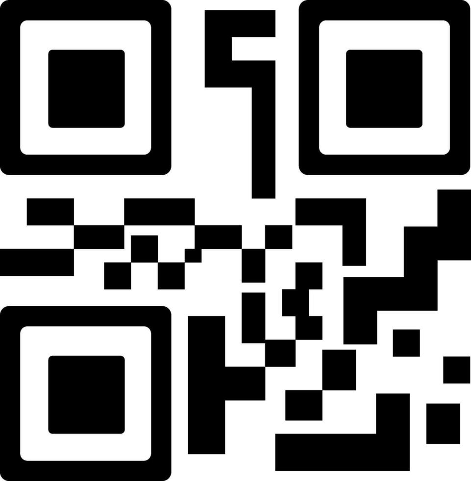 black and white qr code in flat style. vector