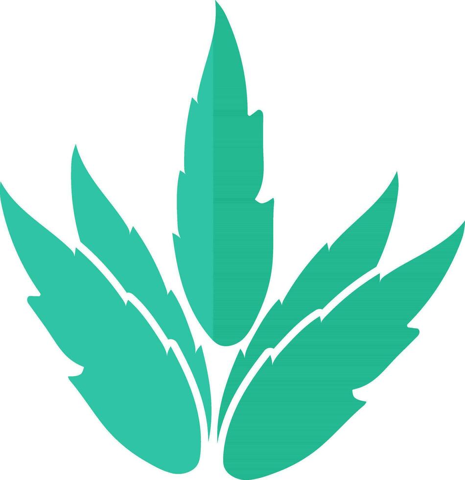 Green color icon of Azadirachta Indica Neem. vector