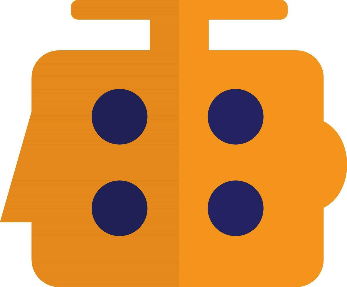 Half shadow style of 3d dies icon in illustration. vector