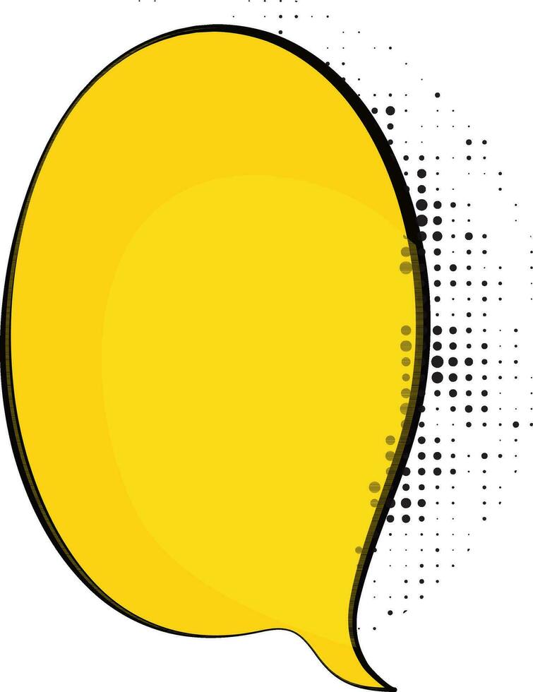 Empty yellow comic speech bubble in pop art style. vector