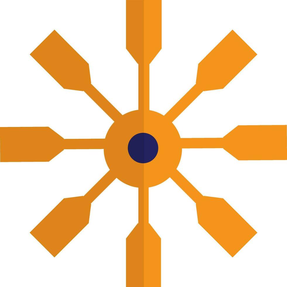 Orange color of spinner wheel gadget in half shadow. vector