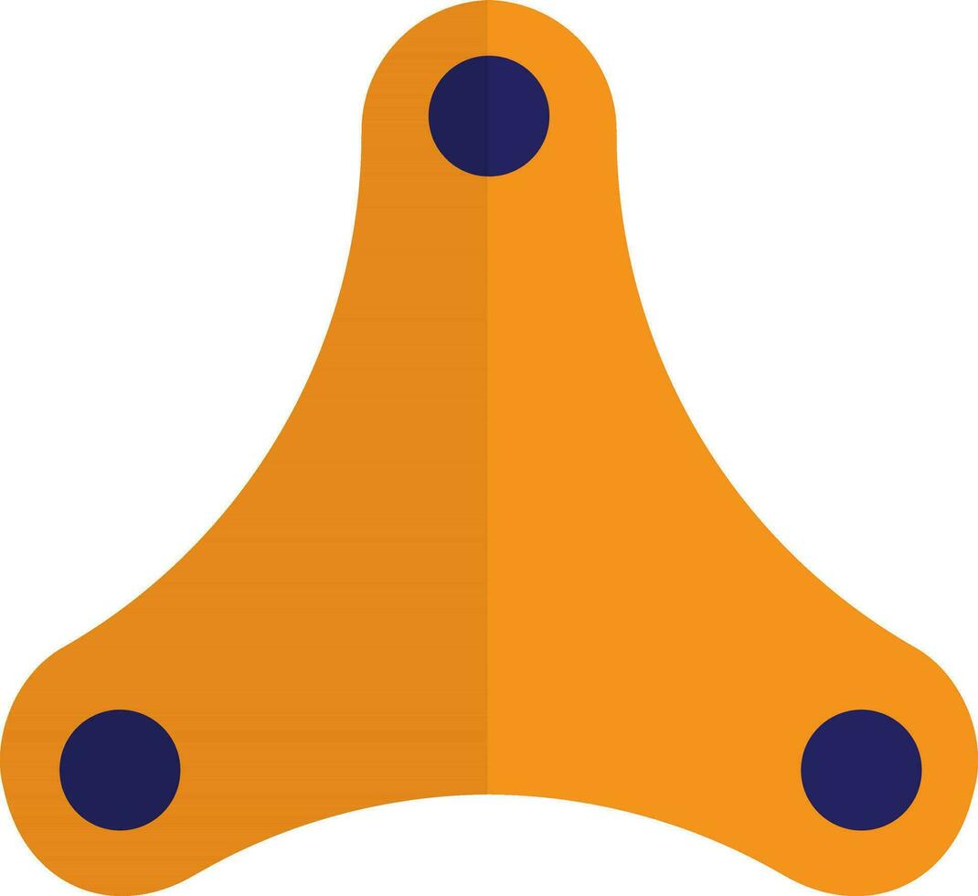 Orange color of spinner toy for playing concept with half shadow. vector